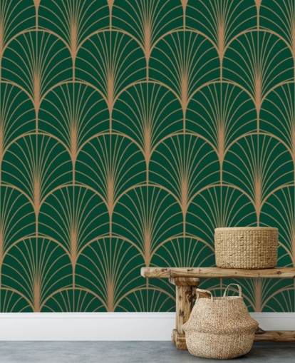 Emerald Green Art Deco Wallpaper Emerald Green Art Deco Wallpaper