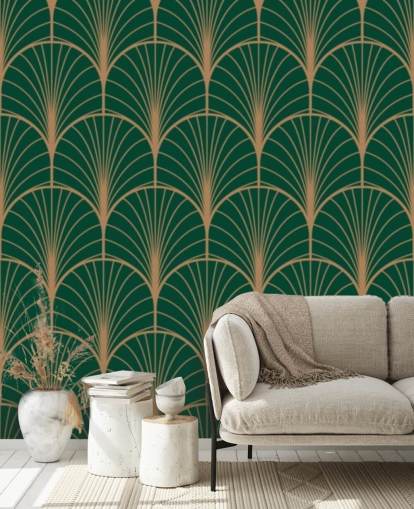 Smaragdinvihreä Art Deco taustakuva