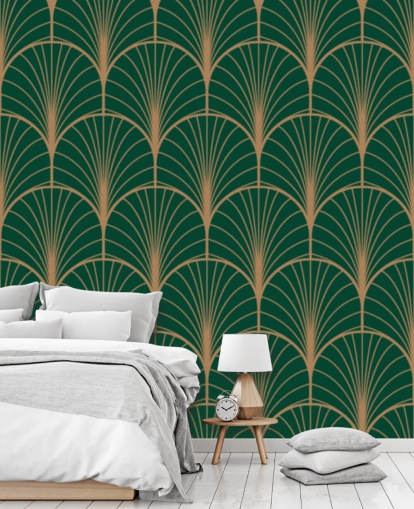 Emerald Green Art Deco Wallpaper Emerald Green Art Deco Wallpaper