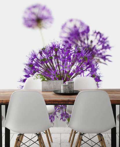 purple allium flower close up wallpaper