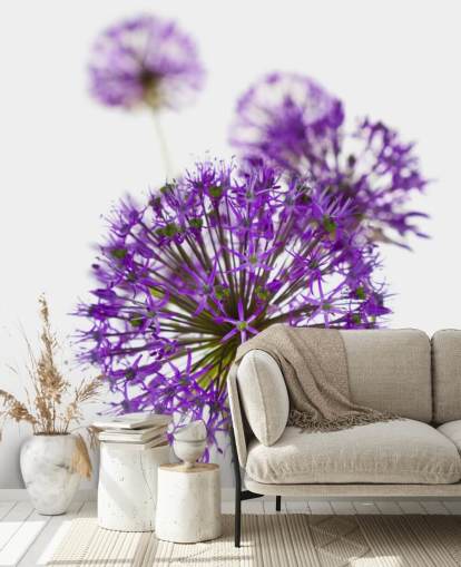 purple allium flower close up wallpaper