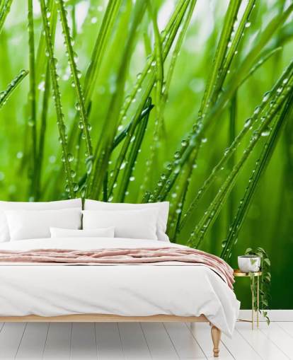 Dugg Dekket Nærbilde av Grass Mural