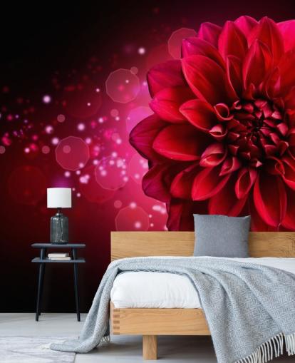 Papel de parede de flor de dália vermelha grande