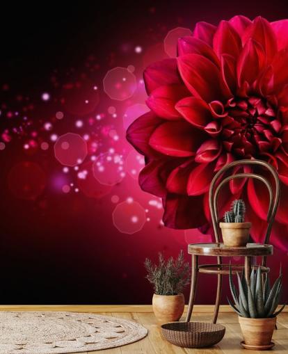 Big Red Dahlia Flower Wallpaper