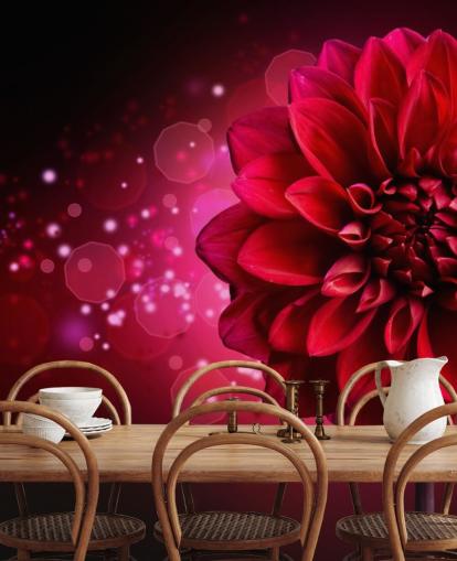 Big Red Dahlia Flower Wallpaper