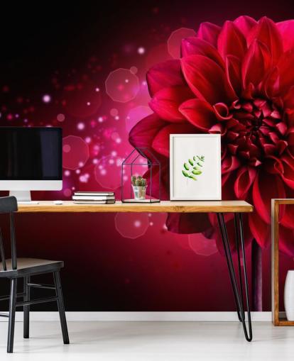 Big Red Dahlia Flower Wallpaper