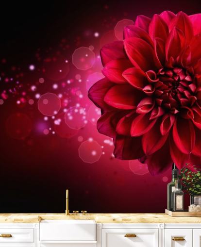 Groot rood dahliabloembehang