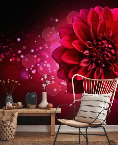 Big Red Dahlia Flower Wallpaper
