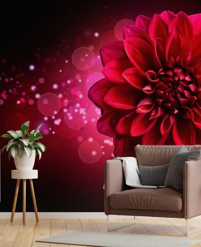 Groot rood dahliabloembehang