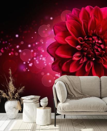 Big Red Dahlia Flower Wallpaper