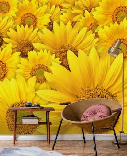 Decorazione murale con girasoli