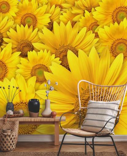 Decorazione murale con girasoli