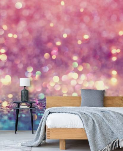 Abstraktes glänzendes Licht und Glitzer Wandbild 