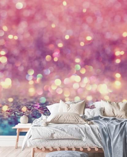 Decorazione murale con luce astratta e glitter 