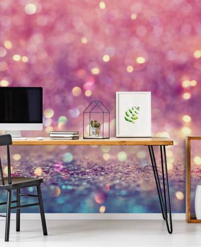 Abstrakt glänsande ljus och glitter väggmålning 