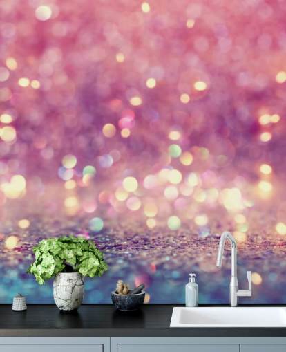 Abstract Shiny Light and Glitter Mural 