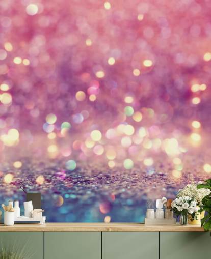 Abstraktes glänzendes Licht und Glitzer Wandbild 