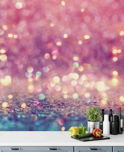 Abstrakt skinnende lys og glitter vægmaleri 