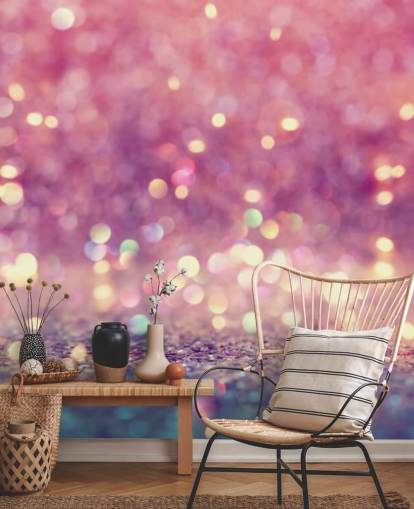 Abstrakt Skinnende Lys og Glitter Mural 