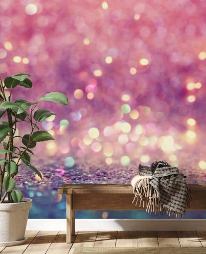 Abstract Shiny Light and Glitter Mural 