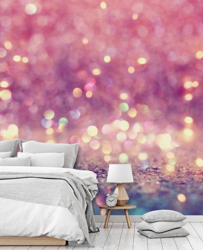 Abstrakt Skinnende Lys og Glitter Mural 