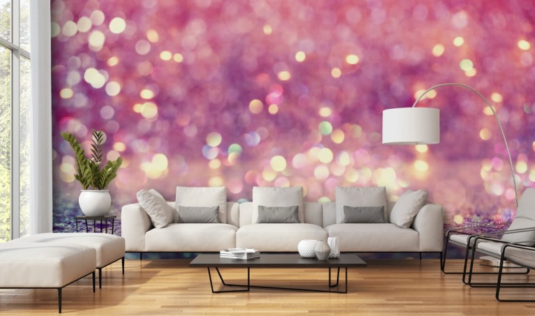 Light Pink Glitter Walls