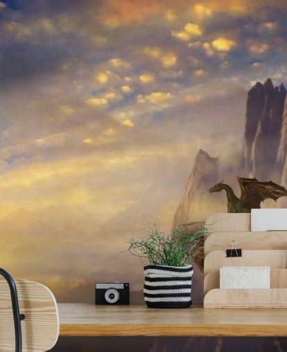 dragon on cliff wallpaper