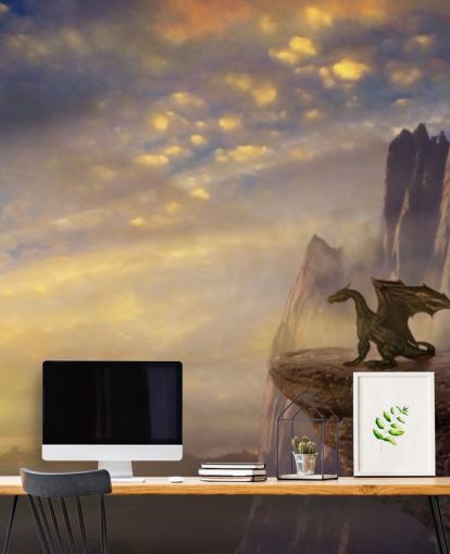 Drache auf Klippe Tapete