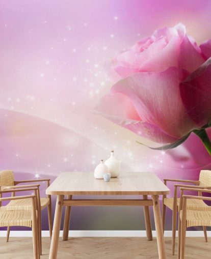 Carta da parati fiore rosa