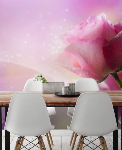 Papel de parede flor rosa