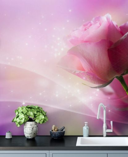 Rosa Blumen-Tapete Rosa Blumen-Tapete