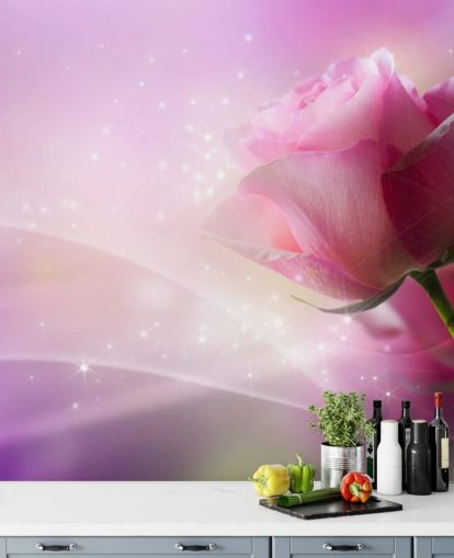 Rosa Blumen-Tapete Rosa Blumen-Tapete