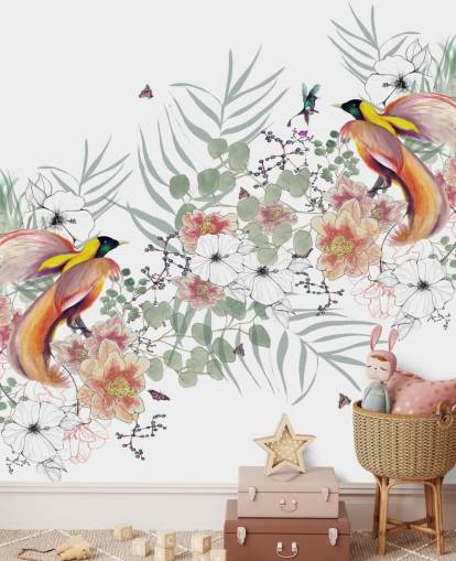 Bird of Paradise Muurschildering van Kelly Kratzing Bird of Paradise Muurschildering van Kelly Kratzing