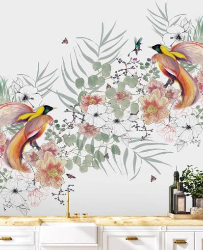 Bird of Paradise Muurschildering van Kelly Kratzing