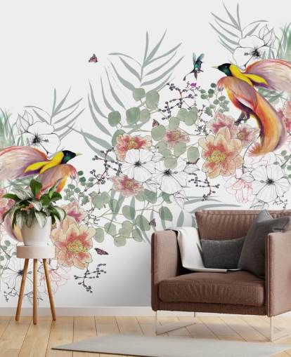 Bird of Paradise Muurschildering van Kelly Kratzing