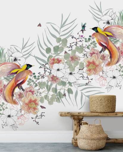 Bird of Paradise Muurschildering van Kelly Kratzing