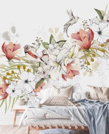 Finch Kjærlighet Bird Mural av Kelly Kratzing