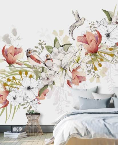 Decorazione murale Finch Love Bird di Kelly Kratzing