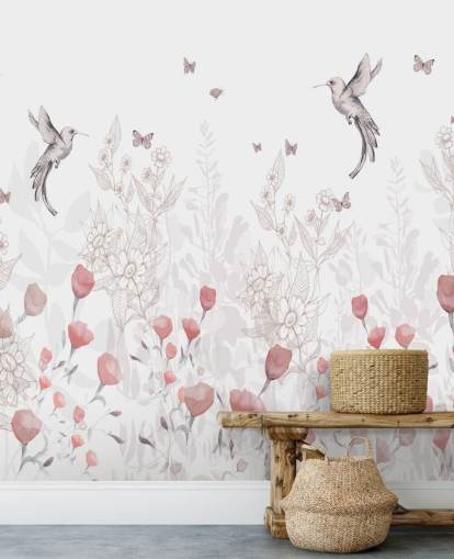 Söta blommor Väggmålning av Kelly Kratzing Söta blommor Väggmålning av Kelly Kratzing