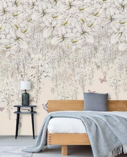 Sweet Lilies seinämaalaus Kelly Kratzing