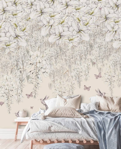 Sweet Lilies Wall Mural by Kelly Kratzing