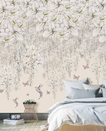Sweet Lilies Wall Mural by Kelly Kratzing