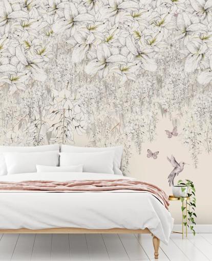 Sweet Lilies Muurschildering van Kelly Kratzing