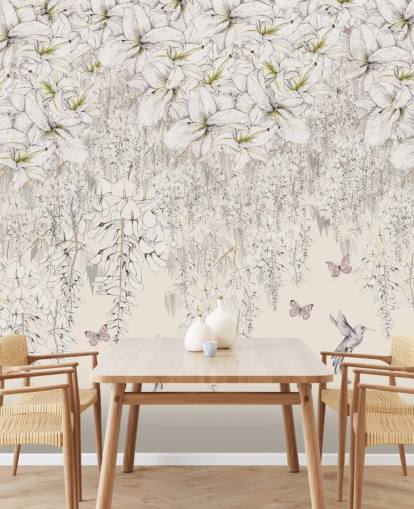 Mural de parede de lírios doces por Kelly Kratzing