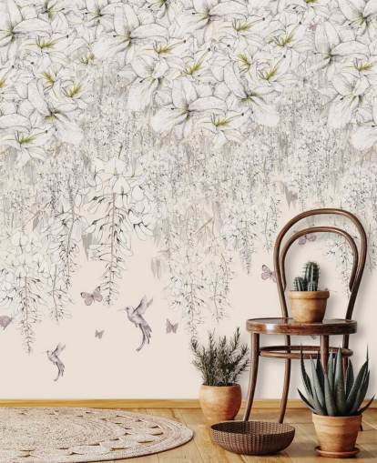 Sweet Lilies Wall Mural by Kelly Kratzing