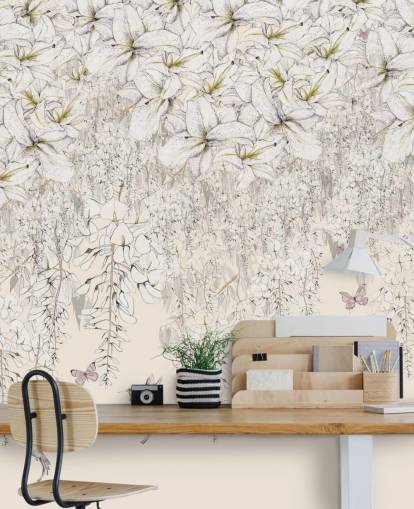 Sweet Lilies Muurschildering van Kelly Kratzing