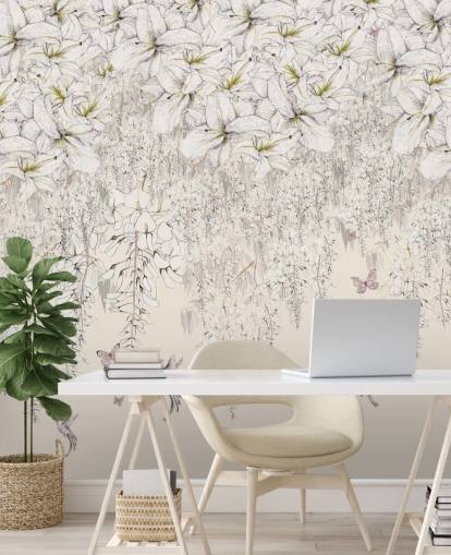 Sweet Lilies Wall Mural by Kelly Kratzing