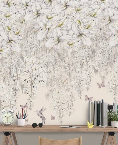 Sweet Lilies Muurschildering van Kelly Kratzing