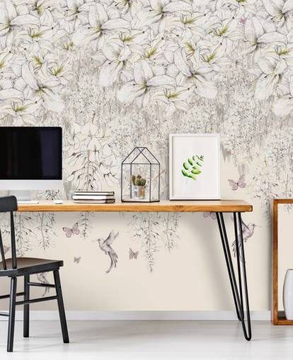 Sweet Lilies Wall Mural by Kelly Kratzing