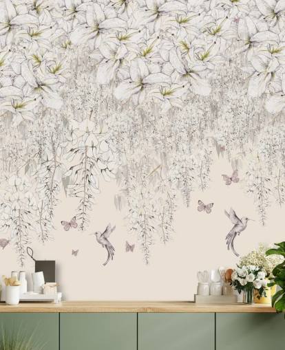 Mural de parede de lírios doces por Kelly Kratzing